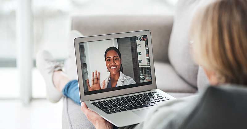 Patient meets doctor via laptop